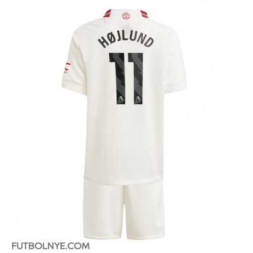 Camiseta Manchester United Rasmus Hojlund #11 Tercera Equipación para niños 2023-24 manga corta (+ pantalones cortos)